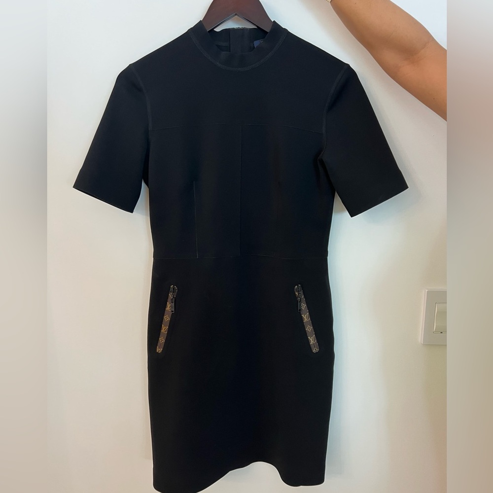 Louis Vuitton Short Sleeved High Neck Fitted dress in size 38